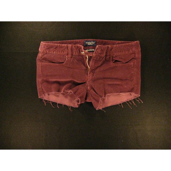American Eagle Womans CUTOFF JEAN Cordoroy SHORTS W 31 Purple SUPER STRETCH - Picture 1 of 8